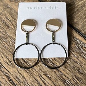 NEW MARLYN SCHIFF Dangle Earrings in Gold/Black